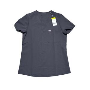 NWT Figs Catarina One-Pocket Scrub Top CHARCOAL Small